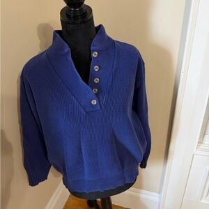 L.L. Bean Royal Blue V-Neck Women's Sweater